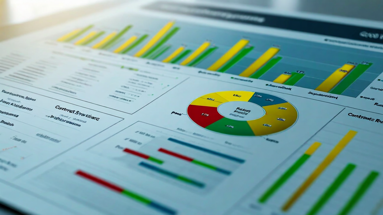 Contract risk scoring dashboard with gauge indicators and portfolio exposure analytics